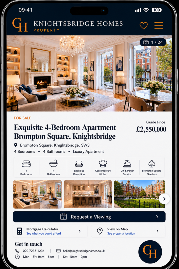Brompton Square Knightsbridge apartments for sale