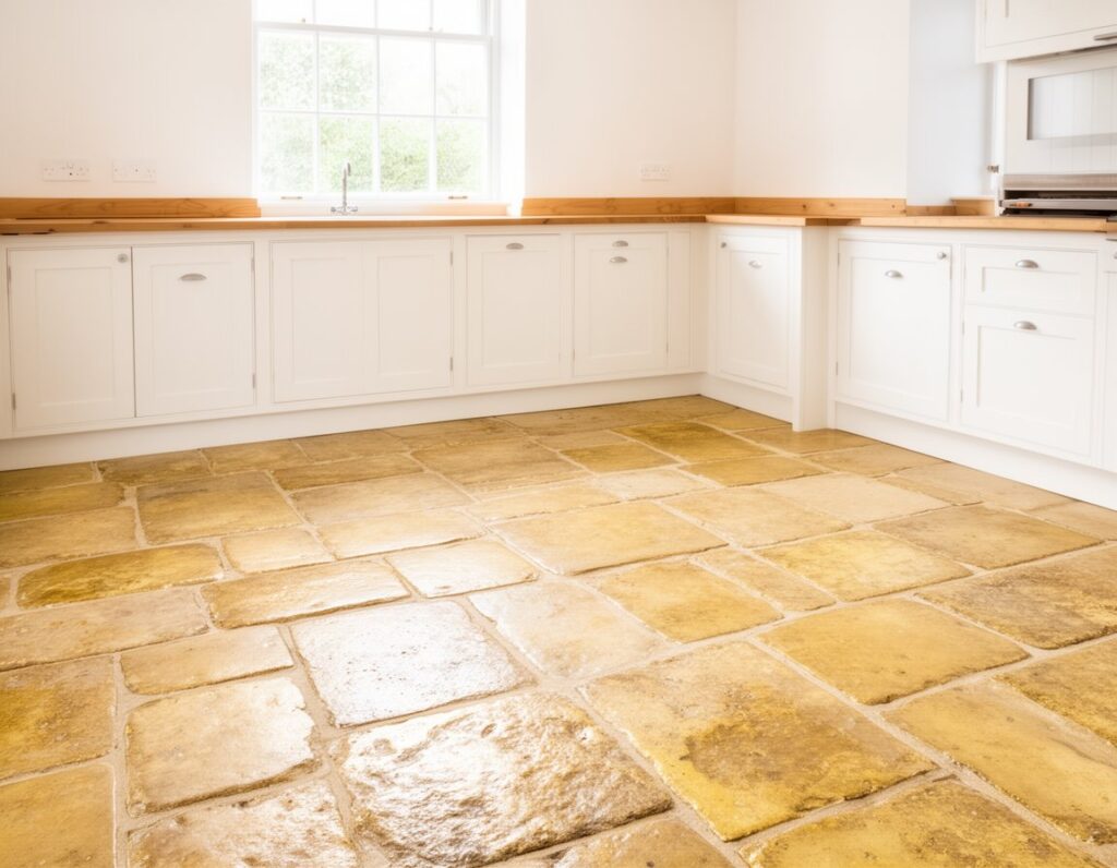 Reclaimed Stone kitchen floor
