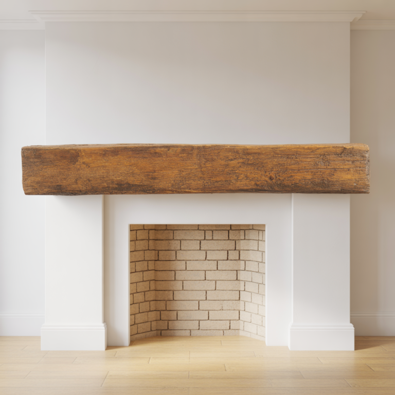 Reclaimed Wood For A Fireplace Mantel
