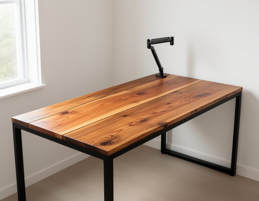 Self built Reclaimed Wood Desk
