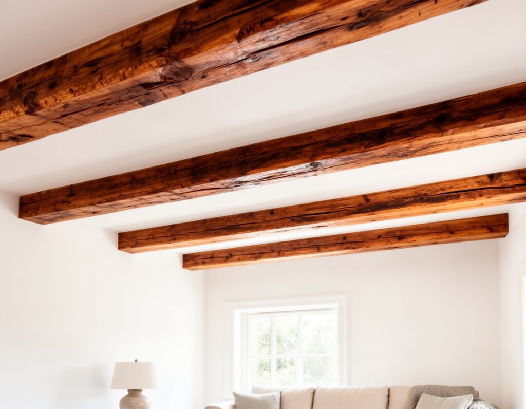 living Reclaimed Wood Beams