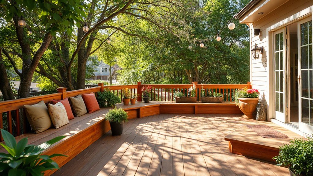 built in space saving garden seating