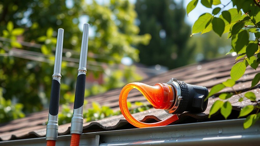 gutter cleaning with hose