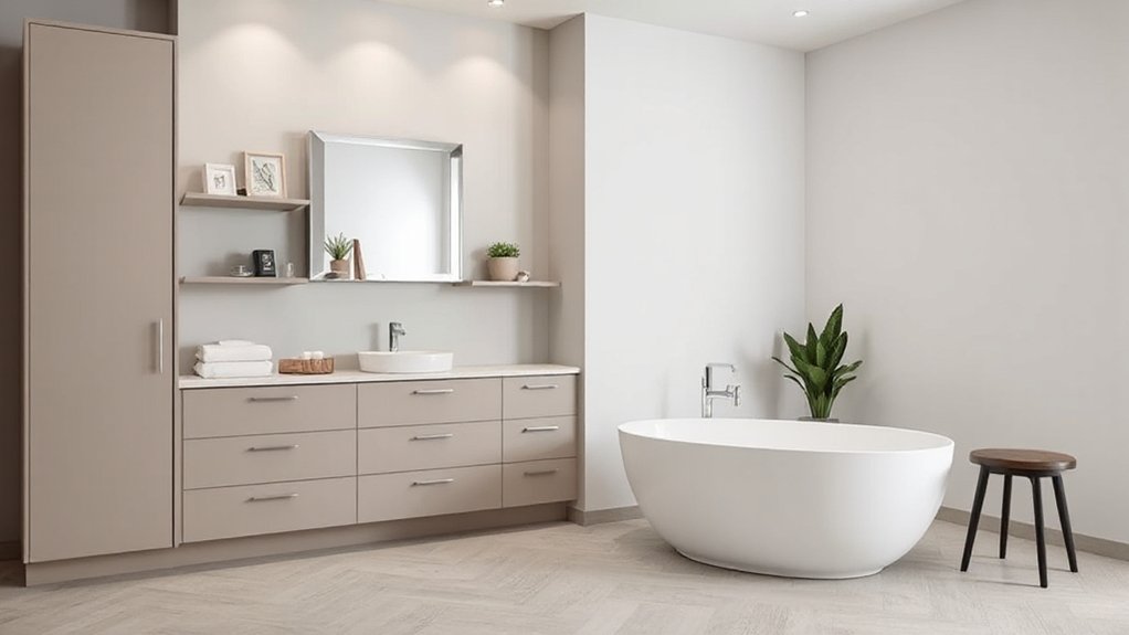 hidden sleek bathroom storage