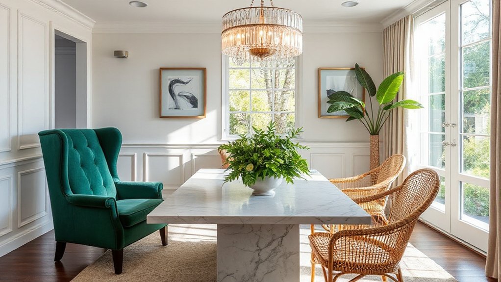 mixed high end dining chairs