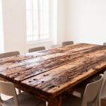 reclaimed wood dining table in oak