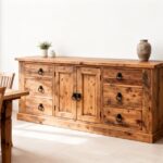 rustic farmhouse reclaimed wood sideboard