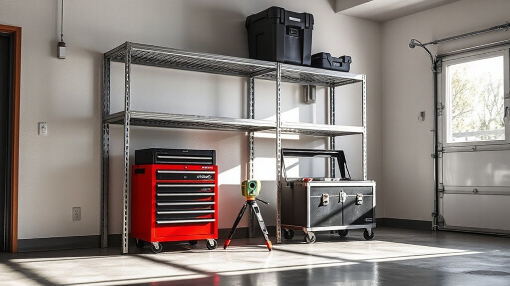 secure garage shelving installation