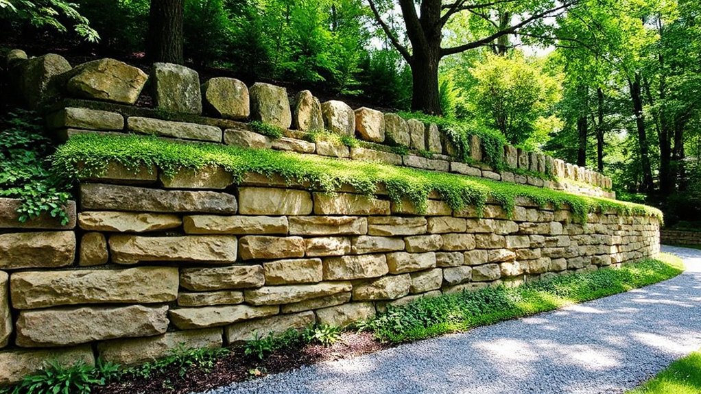 tiered drainage focused retaining walls