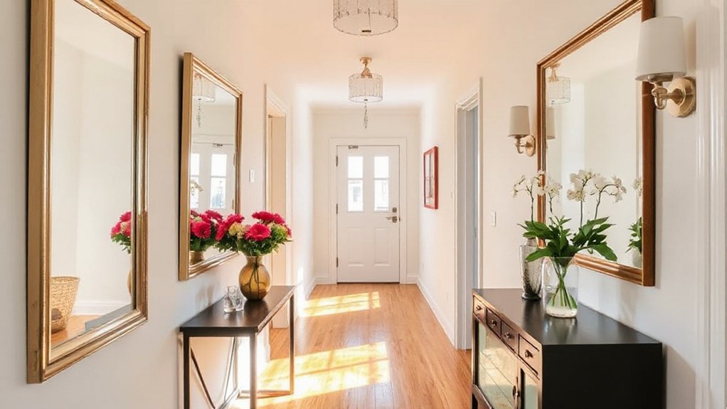 use mirrors to brighten hallway