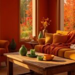 warm colors over grays