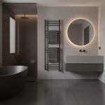 black bathroom towel rail