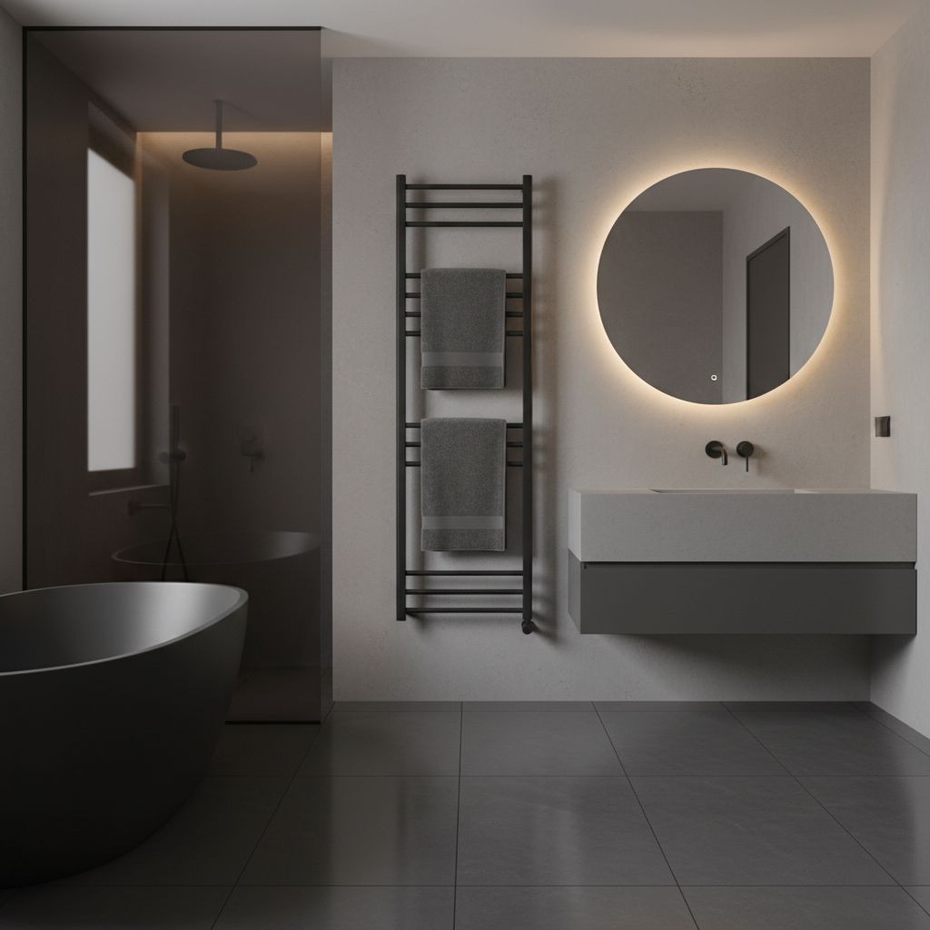 black bathroom towel rail