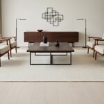 harmonious contrasting wood tones