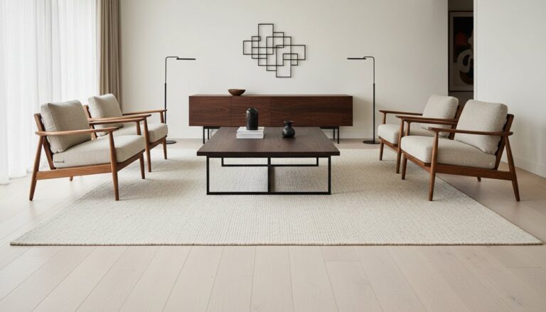 harmonious contrasting wood tones